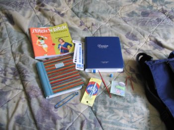 Contents of knitting bag